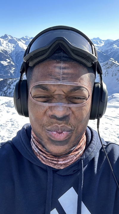 The Streamer face ski mask worn on the mountain