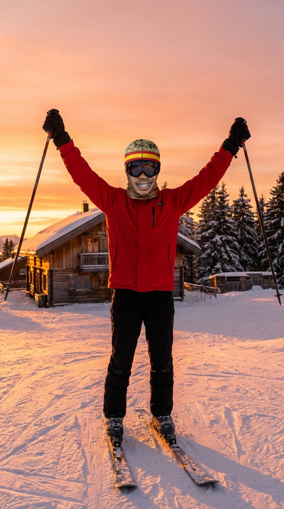 The Wonderkid face ski mask at golden hour